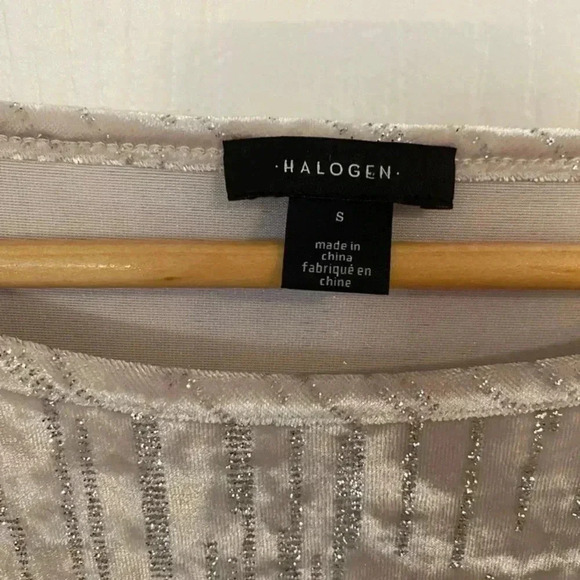 Halogen Womens Velvet Velour Grey Blouse - Picture 3 of 6